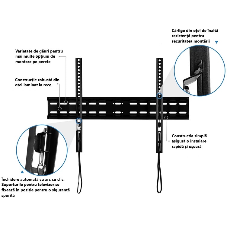 Suport TV de perete A+ KL46F, fix, 37