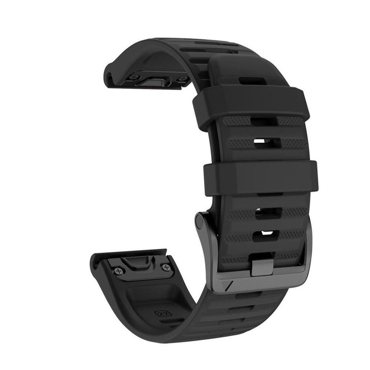 Smart Pulse szilikon szíj Garmin Fenix 7 / 6 / 6 pro / 5 / 5 plus / Garmin Forerunner készülékhez, fekete, 22 mm