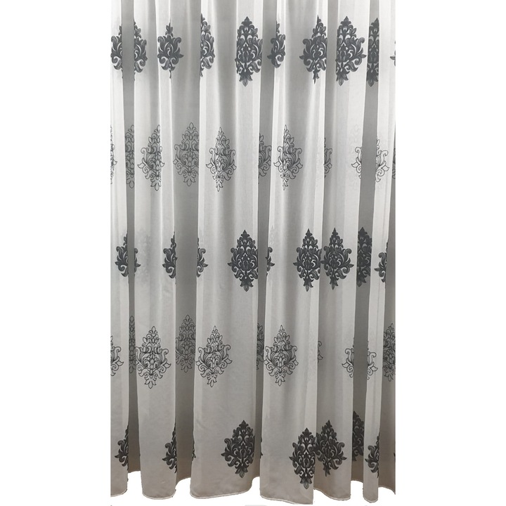 Перде MASTEL слонова кост с черна бродерия 170x245см модел B9 изработено с режанс
