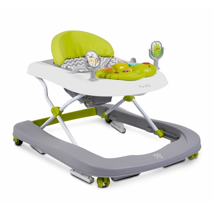 Premergator si antemergator 2 in 1 Moni Ramble cu roti de silicon, Verde