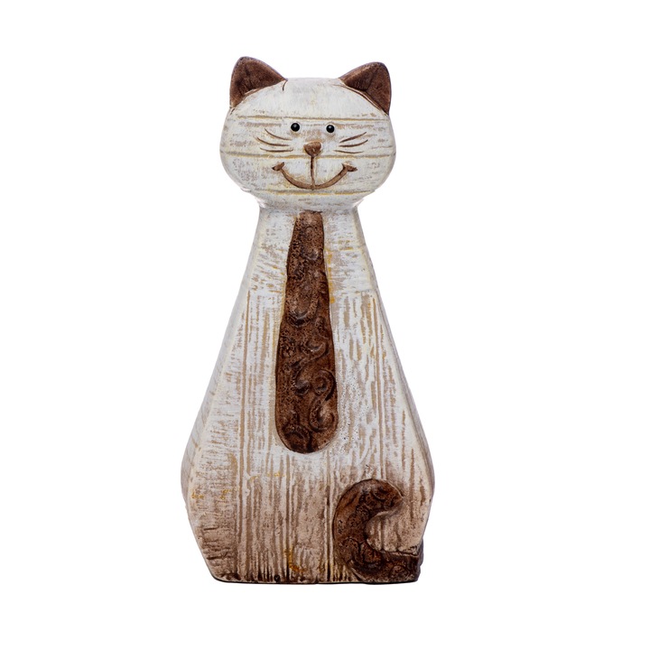 A "Zambareata Cat" szobrocska, 19 cm, kerámiából