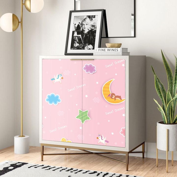 Autocolant Art Factory pentru mobilier, Desene linistitoare dormitor copii, autoadeziv, latime 70 cm x lungime 100 cm