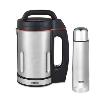 Aparat de Preparat Supe Tower T12055 3 in 1, Control Digital Inteligent 1.6L, Putere 1000W, Inox, Termos Inox Inclus, Functie Blender Aparat de Preparat Supe Tower T12055 3 in 1, Control Digital Inteligent 1.6L, Putere 1000W, Inox, Termos Inox Inclus, Functie Blender