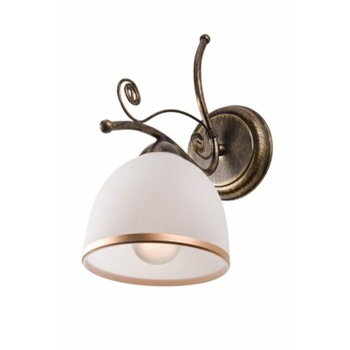 Aplica Retro II, 1 x 60 W, E27, metal, maro, abajur sticla alb mat Aplica Retro II, 1 x 60 W, E27, metal, maro, abajur sticla alb mat