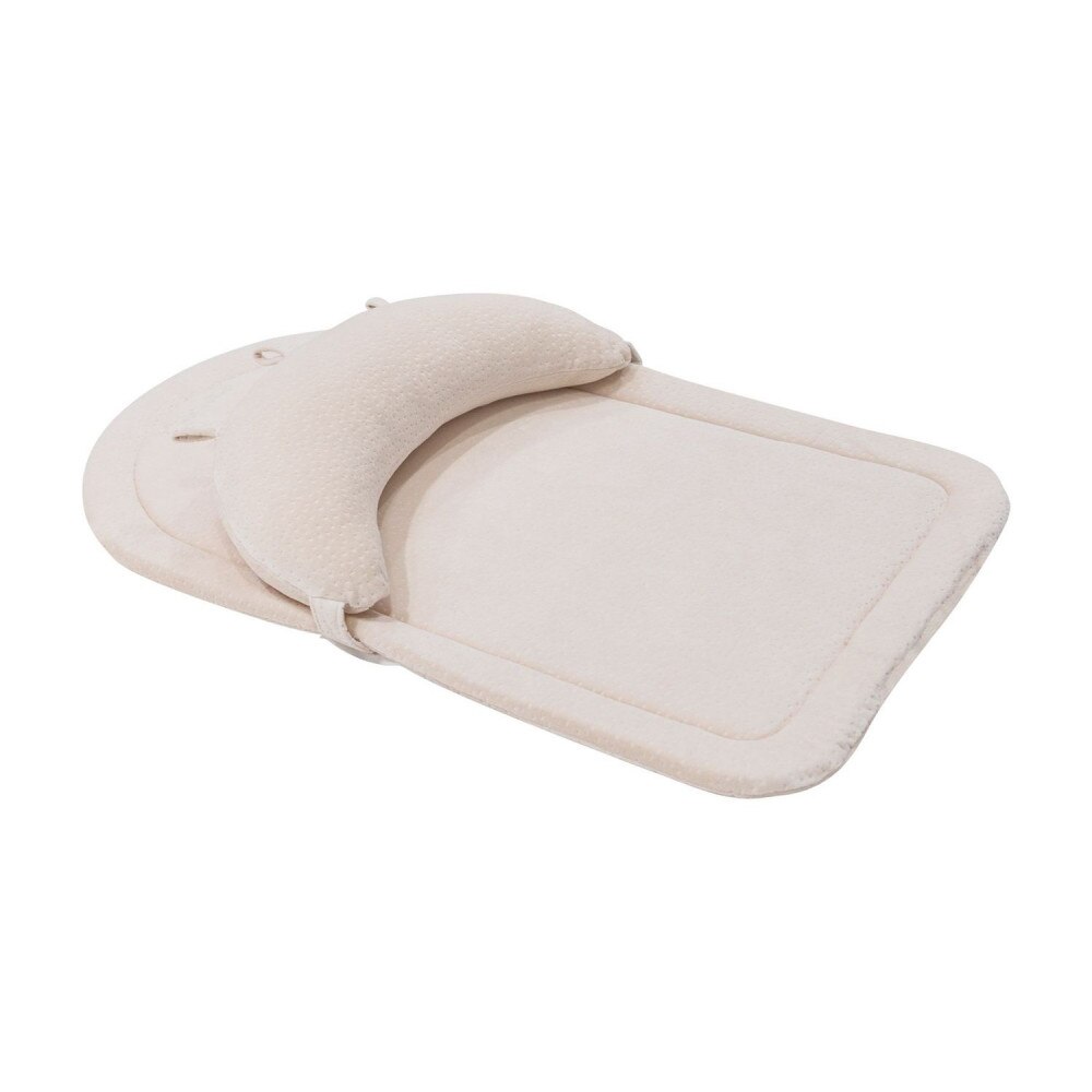 Salteluta de joaca din spuma cu memorie Tummy Time Beige Velvet
