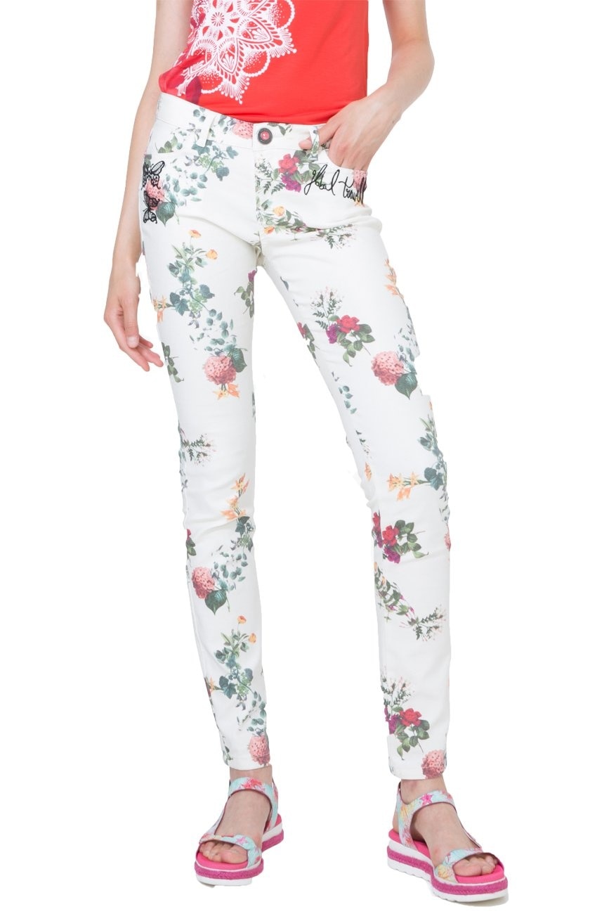 Pantaloni cu model floral, Desigual 73P2JD3, Multicolor