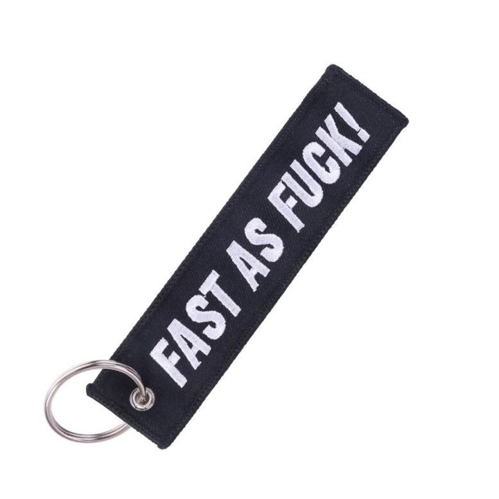 Breloc auto moto, Fast as, negru