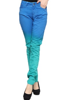 Pantaloni, Desigual 71P2JJ7, Albastru/Verde
