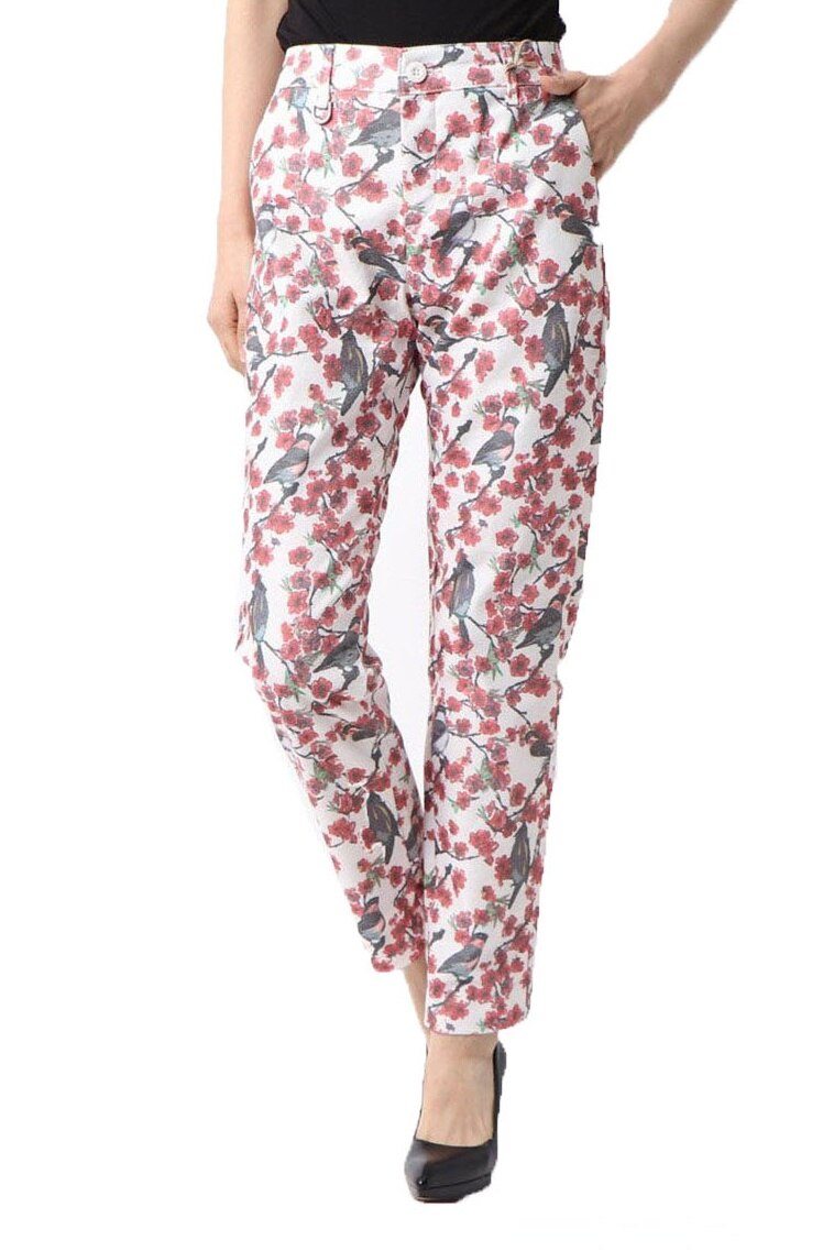 Pantaloni cu model pasari, Desigual 73P2JG6, Multicolor