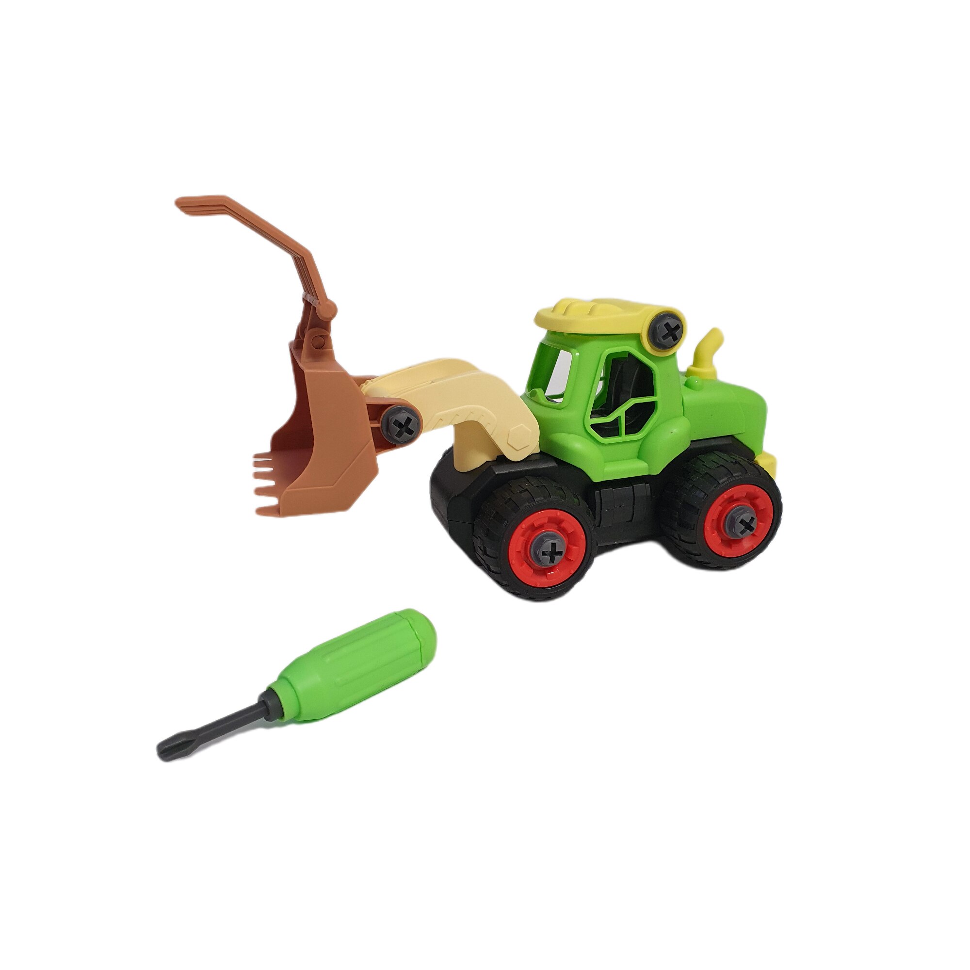 Masinuta demontabila, cu surubelnita, model Tractor, Puzzle Disassembly Car