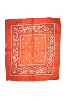 Esarfa tip bandana, cu imprimeu, bumbac, portocaliu, 54 x 54 cm Esarfa tip bandana, cu imprimeu, bumbac, portocaliu, 54 x 54 cm
