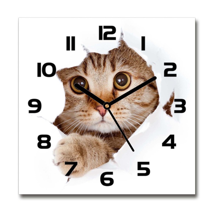 Dekor órá, Tulup, Macska, 30x30 cm