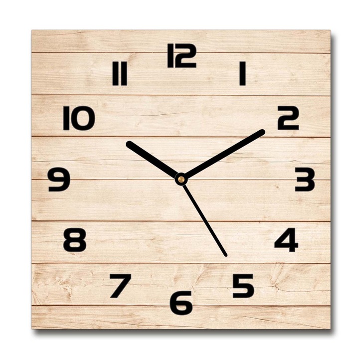Óra, fa háttér, Bézs, 30 cm x 30 cm