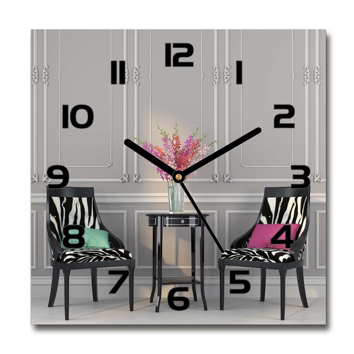 Dekor órá, Tulup, Két szék, 30x30 cm