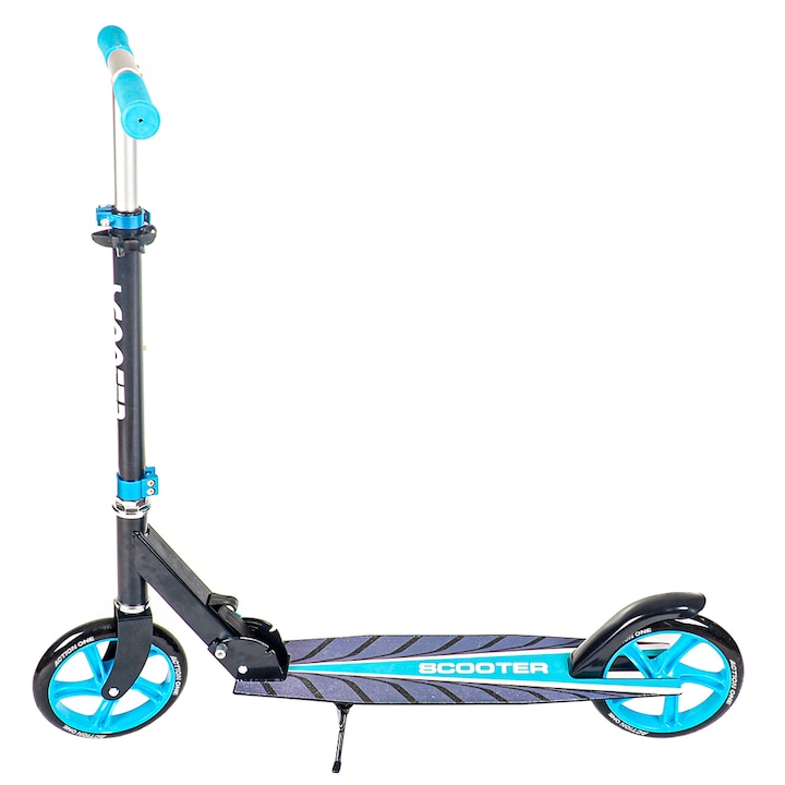 Trotineta Action One Evolution, pliabila, roti PU 200 mm, ABEC-7, cu cric, albastru