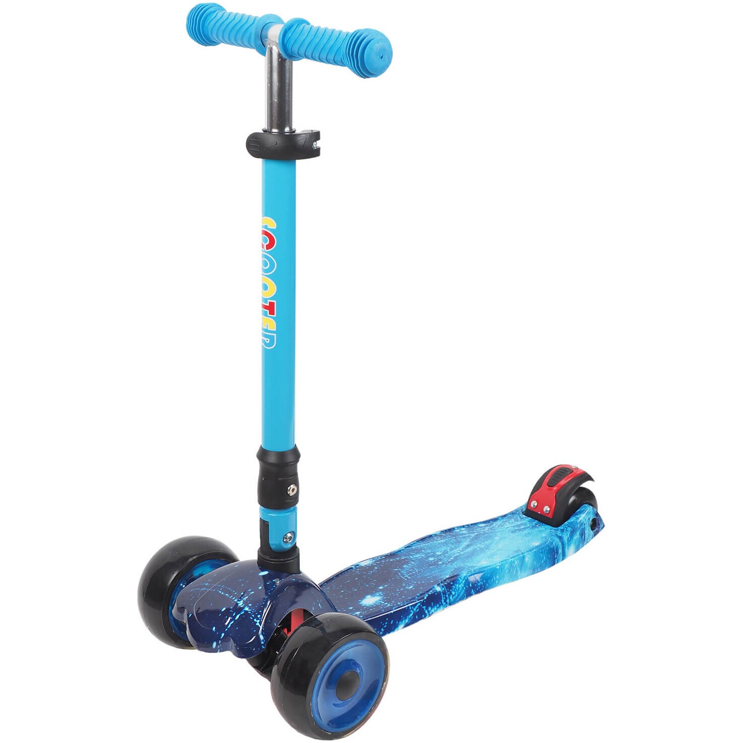 Trotineta Action One® Rider, cu roti luminoase si late, Stars, pentru copii