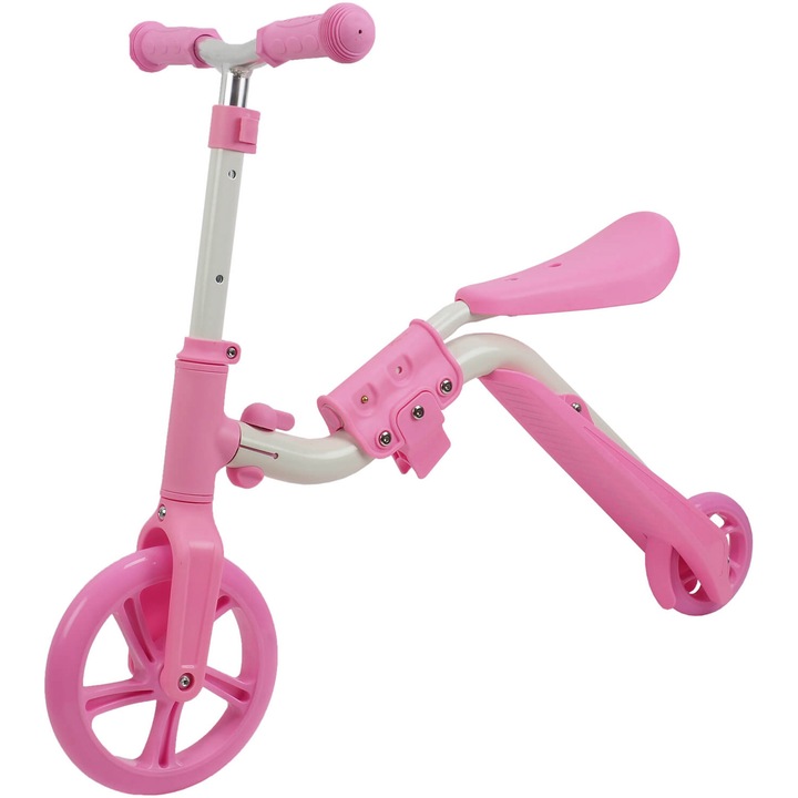 Trotineta Action One® 2 in 1 (trotineta/bicicleta), Roz, pentru copii
