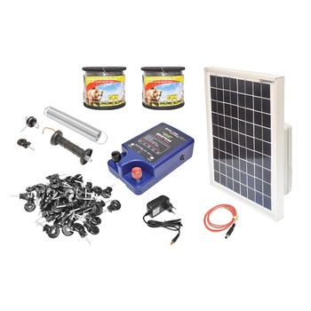 Kit complet gard electric 12/220V, 2 Joule cu panou solar 10W, lungime sarma 1000m, 100 izolatori, kit poarta si baterie 12V/5Ah Breckner Germany Kit complet gard electric 12/220V, 2 Joule cu panou solar 10W, lungime sarma 1000m, 100 izolatori, kit poarta si baterie 12V/5Ah Breckner Germany