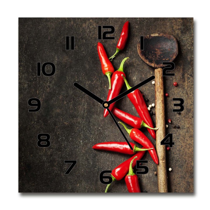 Fali óra, chilit, Piros, 30 cm x 30 cm