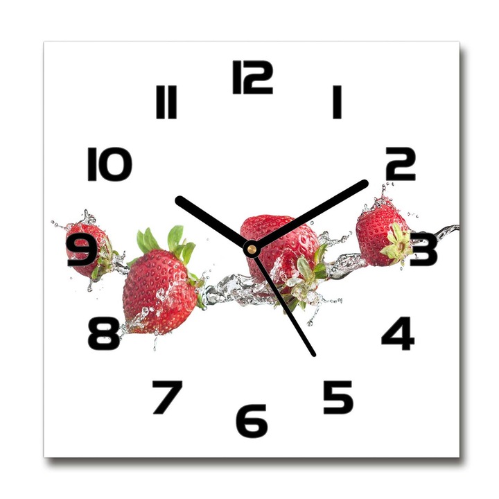 Óra, Eper és víz, Piros, 30 cm x 30 cm