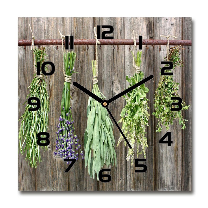 Falióra óra, Herbs egy húr, Zöld, 30 cm x 30 cm