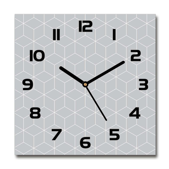 Dekor órá, Tulup, falióra, geometriai háttér, 30x30 cm Szürke