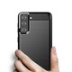 Husa de silicon compatibila cu Samsung Galaxy S23, Fibra de Carbon, Negru