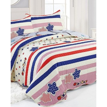 Cuvertura de Pat cu 2 Fete, 3 Piese, Bumbac Satinat, C01-03 Cuvertura de Pat cu 2 Fete, 3 Piese, Bumbac Satinat, C01-03