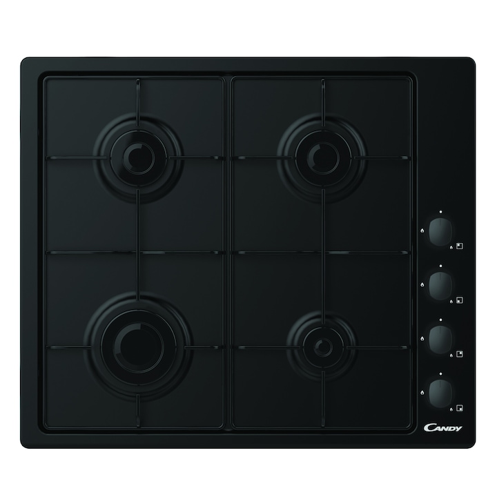 Candy CHW6LBB Beépíthető gáz főzőlap, 60cm, 4 főzőzóna, fekete