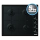 Plita incorporabila, Candy, Gaz, 60cm, 7000 W, 4 zone gatit, Inox, 510X595X8 mm, Negru