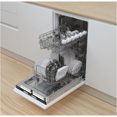 Masina de spalat vase incorporabila Candy CDIH 1L949, 9 seturi, 5 programe, Clasa F, Pornire intarziata, Zoom 32, Eco, 45 cm