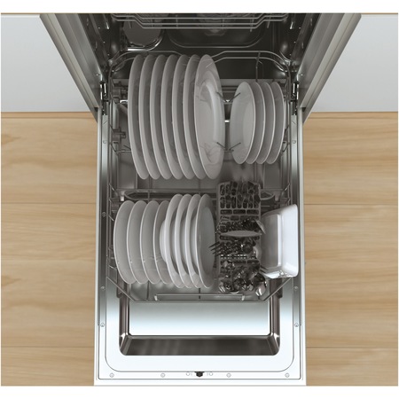 Masina de spalat vase incorporabila Candy CDIH 1L949, 9 seturi, 5 programe, Clasa F, Pornire intarziata, Zoom 32, Eco, 45 cm