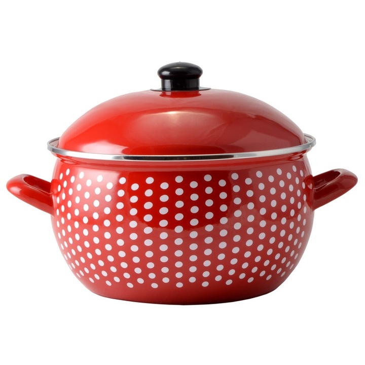 Cratita emailata cu capac 24x15cm, 6L