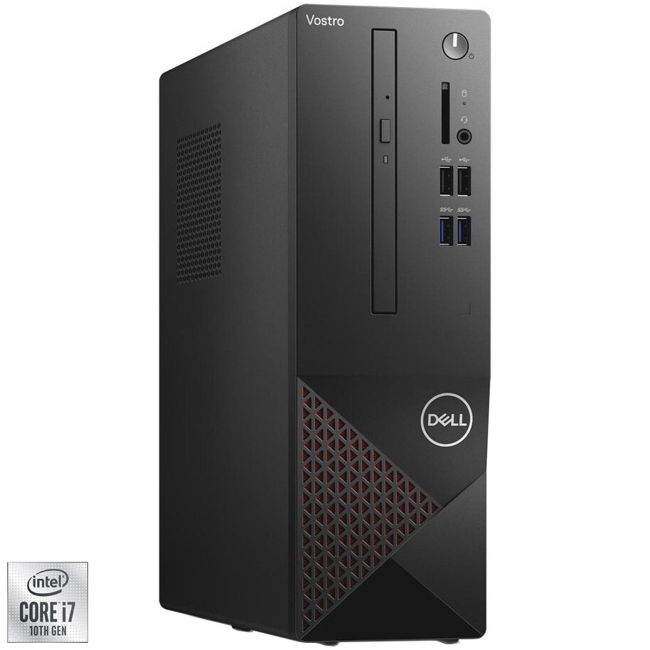 Sistem Desktop Vostro 3681 SFF cu procesor Intel® Core™ i7-10700 pana la 4.80 GHz, Comet Lake, 8GB DDR4, 512GB SSD, Intel® UHD Graphics 630, Windows 10 Pro 64