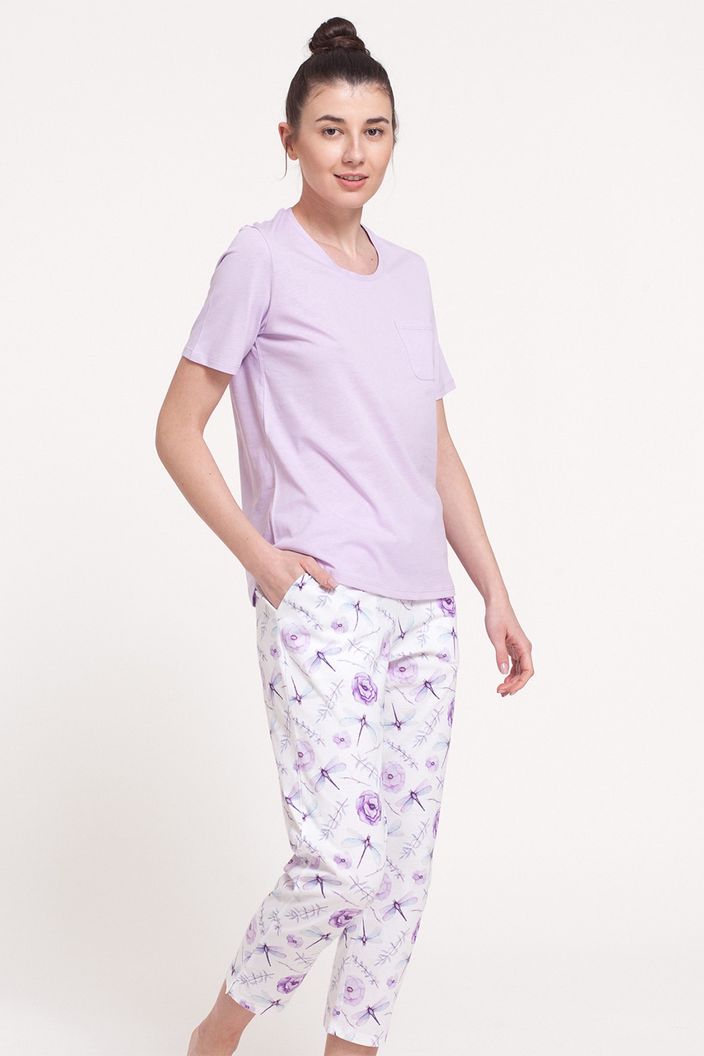 Sofiaman, Pijama din amestec de modal Moonsky, Lila/Alb