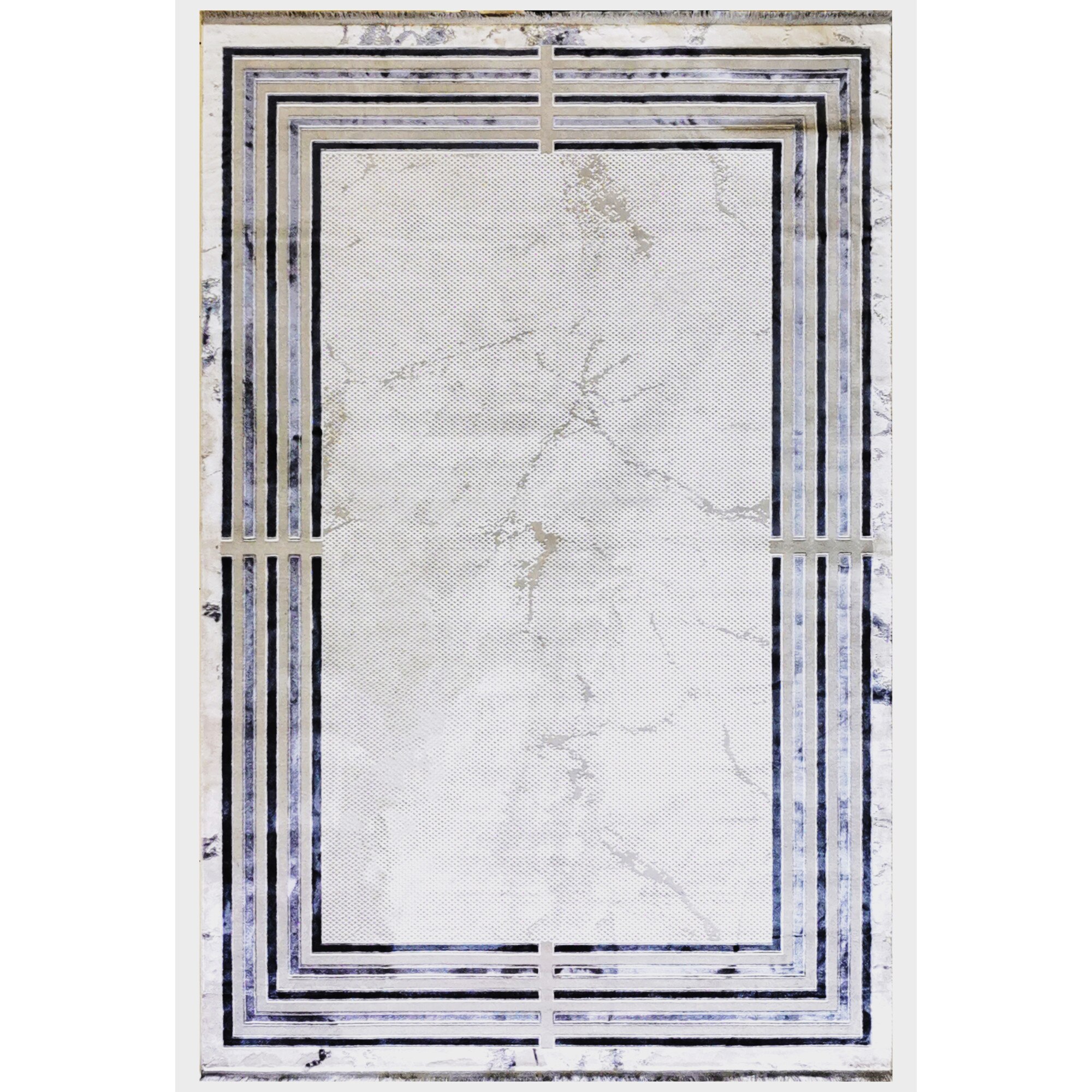 Covor Karacahan Pera 0717A B.L. GREY/ANTHRACIT, 160X230 cm, 7 mm inaltime fir, predominant crem