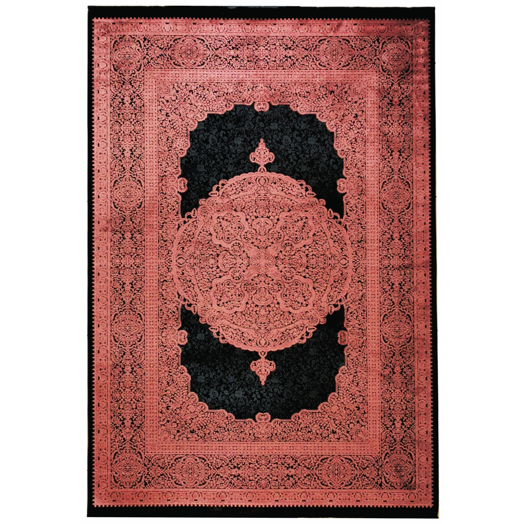 Covor Karacahan Aden 6985D B.BLACK/TERRA, 160x230 cm, 6 mm inaltime fir, model oriental