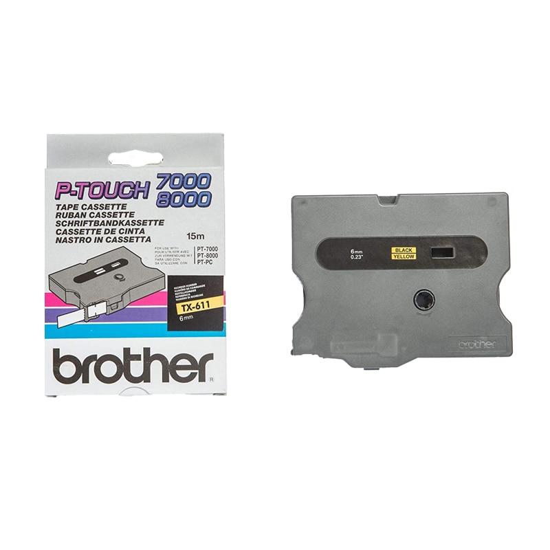 Banda Continua Laminata Etichete Brother TX611 6mm x 15m