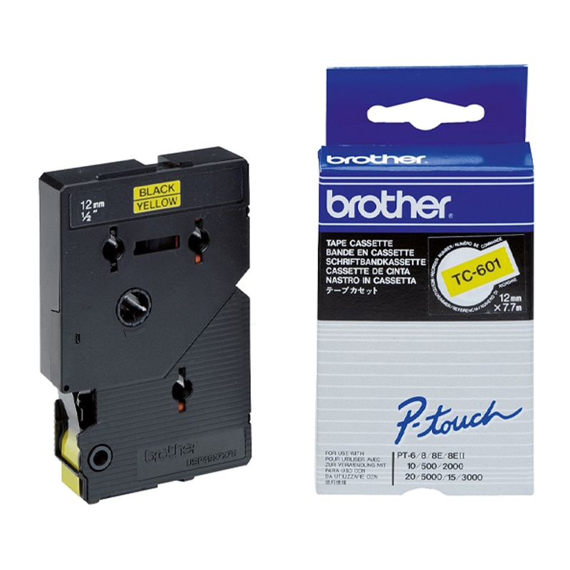 Banda Continua Laminata Etichete Brother TC601 12mm x 7.7m