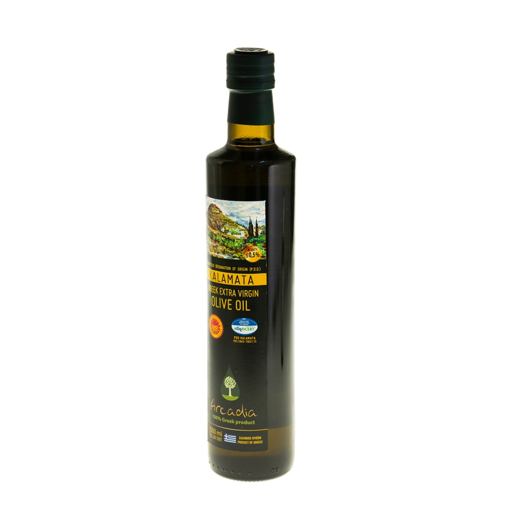 Ulei de masline Kalamata extra virgin, Arcadia, presat mecanic la rece, gust intens si proaspat, 500 ml