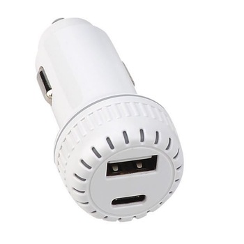 Incarcator Auto cu 2 porturi USB, 1x USB 3.0 si 1x USB tip C, cu Incarcare Rapida Qualcomm si Multiple Protectii, alb Incarcator Auto cu 2 porturi USB, 1x USB 3.0 si 1x USB tip C, cu Incarcare Rapida Qualcomm si Multiple Protectii, alb