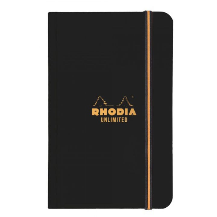 Rhodia Unlimited, dátum nélküli jegyzetfüzet, A5 + (9x14cm), 60 lapos, fekete