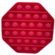 Jucarie senzoriala originala Undercover din silicon Push Pop Bubble cu alfabet 26 litere, forma Hexagon, Rosu