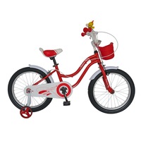 bicicleta art rouge pentru copiirealizata din otel cu frane fata-spatedimensiune roata 18 inchculoare rosu-albsarcina maxima sustinuta 50 kgcu aparatoare lant roti ajutatoare si cos depozitare imagen 5_0_
0