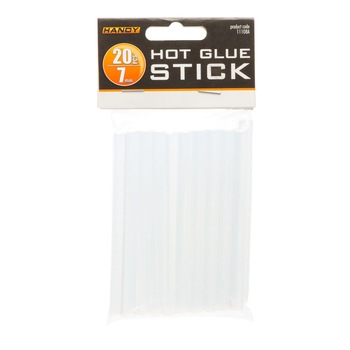 Set 20 batoane termoadeziv Handy 11108A-12, 7 mm, transparent, 82 °C temperatura de topire Set 20 batoane termoadeziv Handy 11108A-12, 7 mm, transparent, 82 °C temperatura de topire