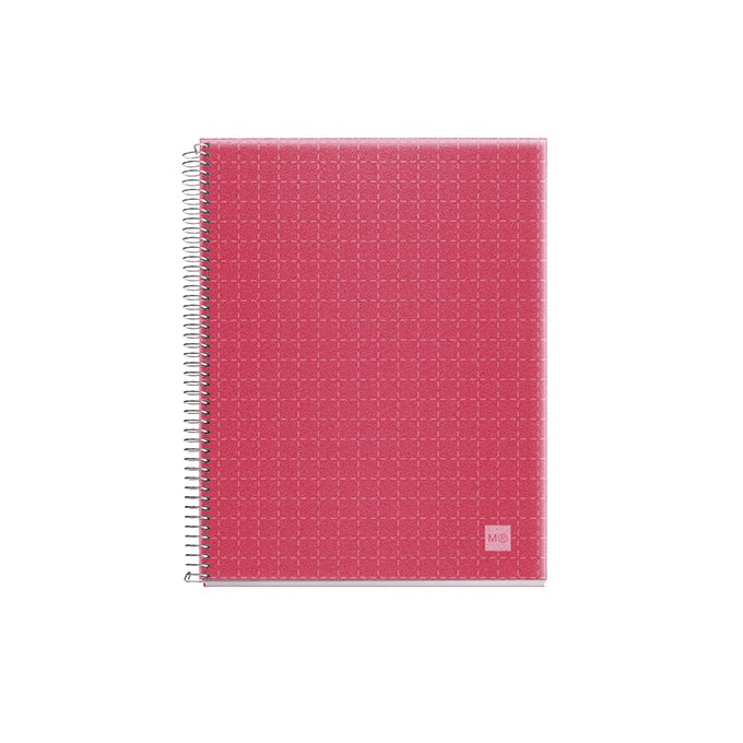 Caiet Miquelrius, A4, patratele, 140 file, Raspberry, coperta polipropilena