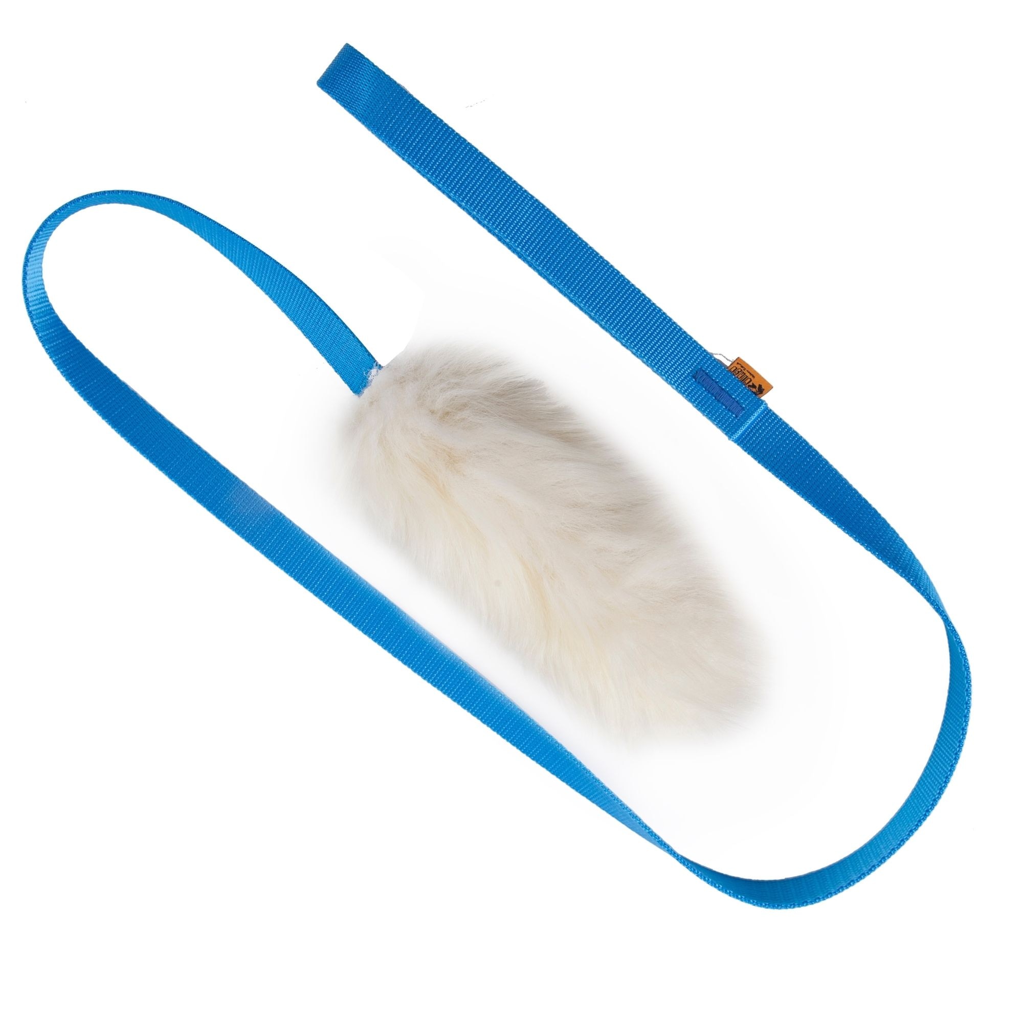 Baton muscare pentru dresaj, DINGO, blana de oaie, albastru/alb, 130 cm