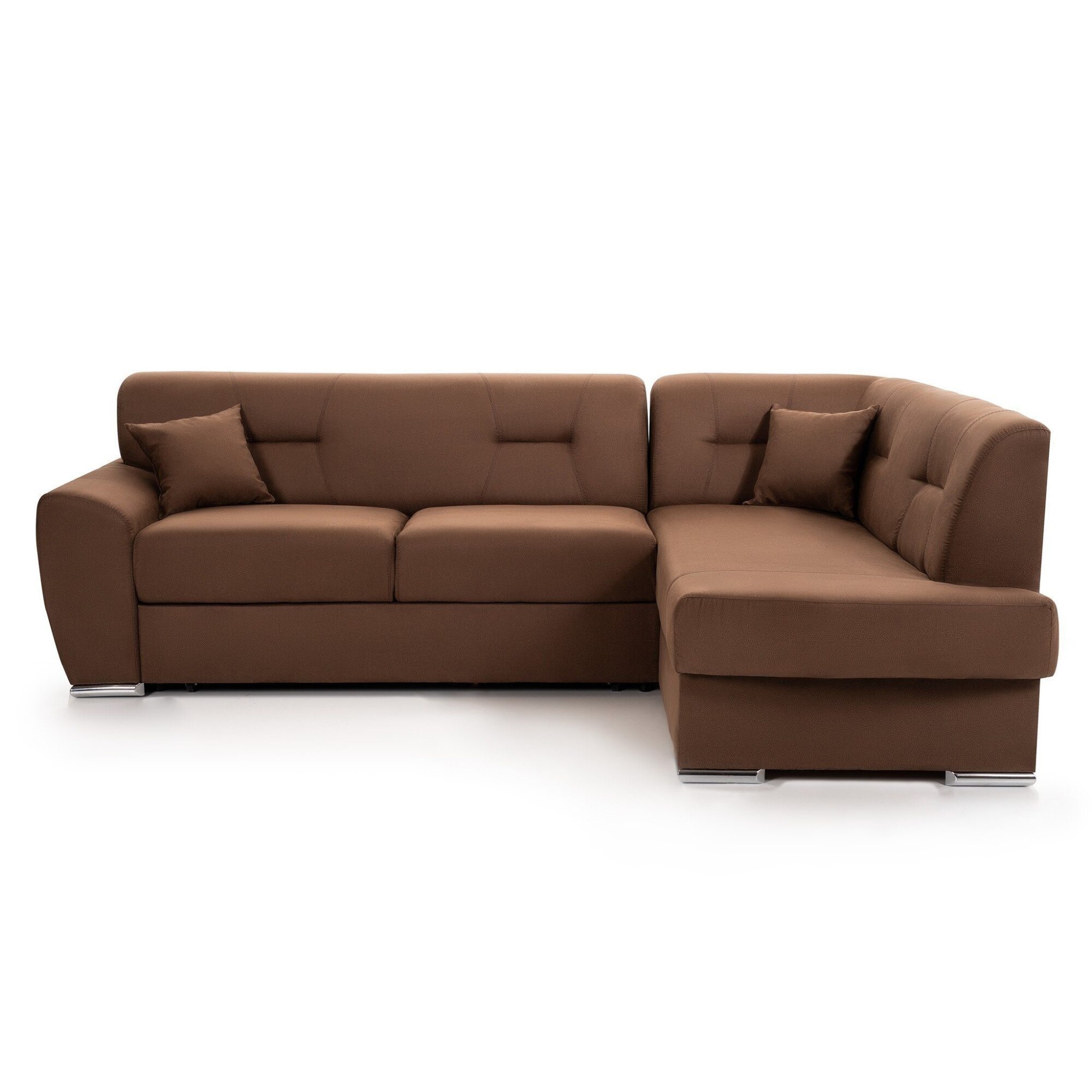 Coltar Extensibil ASTORIA, cu lada de depozitare, variante stanga/dreapta 250x170x80 cm, Maro, Dreapta