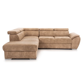 Coltar Extensibil CUBA, cu tetiere, variante stanga/dreapta 275x240x80 cm, Bej, Stanga Coltar Extensibil CUBA, cu tetiere, variante stanga/dreapta 275x240x80 cm, Bej, Stanga