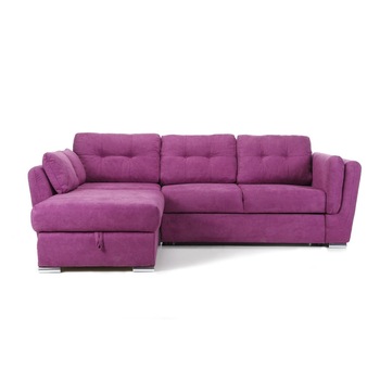 Coltar Extensibil JAZZ, cu lada de depozitare, variante stanga/dreapta 245x205x90 cm, Violet, Stanga Coltar Extensibil JAZZ, cu lada de depozitare, variante stanga/dreapta 245x205x90 cm, Violet, Stanga